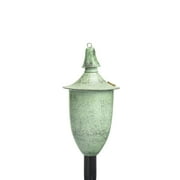 Legends Direct Elegant Premium Metal Cone Torches for Outdoor, 53" Tall- Tiki Style /w Snuffer, Fiberglass Wick & Large 20oz Oil Lamp - Outdoor Decorations for Patio (Small Patina)