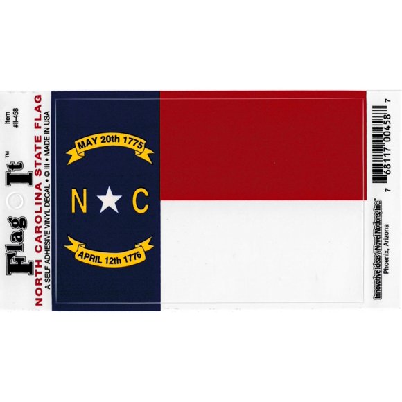 North Carolina Flag Decal for auto, Truck or Boat