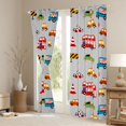 thumbnail image 3 of Manfei Cute Race Car Blackout Curtains,Kawaii Bus Pattern Curtains Pack of 2 (42x84 Each),Gray, 3 of 7