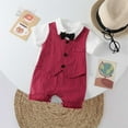 thumbnail image 2 of Sngxgn Baby Boys' Sleeveless Bodysuit Dress(Red,80), 2 of 9