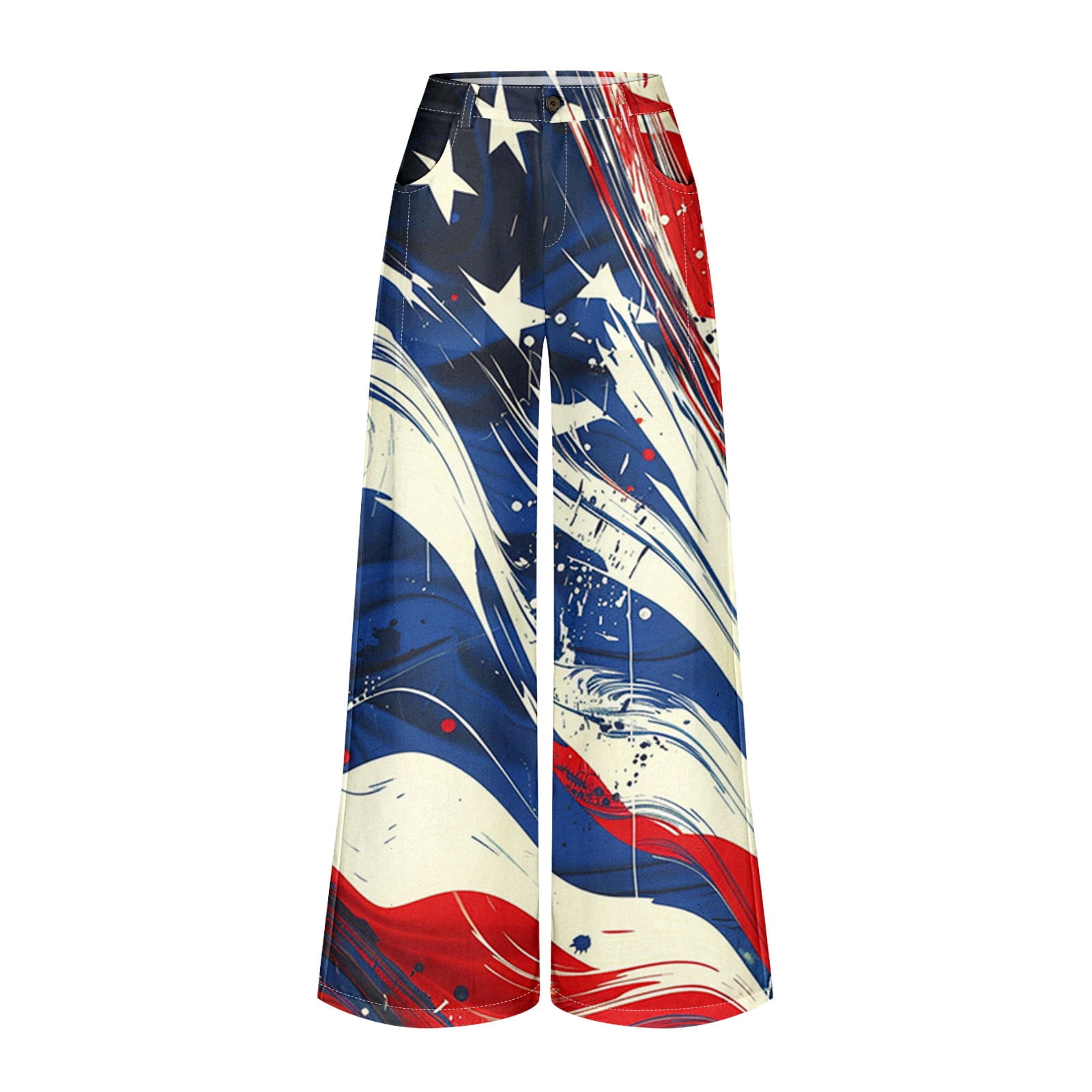 Women's Straight Leg Casual Pants with Button Pockets, Denim-Like Wide Leg Trousers for Daily Wear and Leisure Activities
