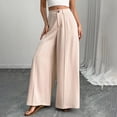thumbnail image 4 of RongHuan Wide Leg Pants for Womens 2026 High Waisted Dress Pant Flowy Work Business Palazzo Pants with Pockets, 4 of 8