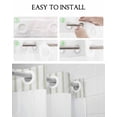 thumbnail image 5 of No Hook Shower Curtain with Snap in Liner, White and Sage Green Striped Geometric Hotel Shower Curtains for Bathroom, Washable Shower Curtain Liner Set with Mesh Top Window, 66"x72", 5 of 6
