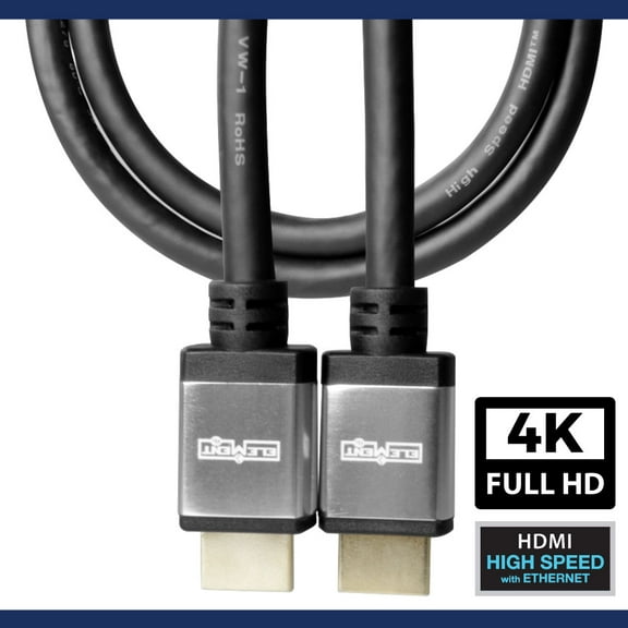 Element-Hz™ 4K HDMI Cable High Speed w/ Ethernet (Silver Ends = 1 Meter / 3.28ft)