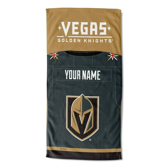 Vegas Golden Knights NHL Jersey Personalized Beach Towel, 30" x 60"