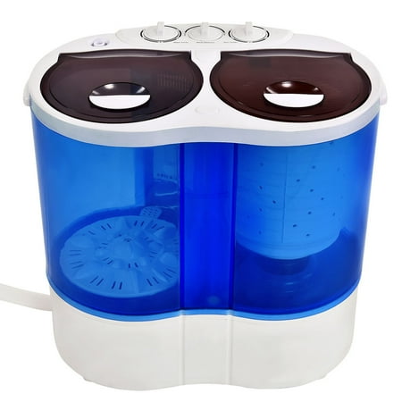 Costway Portable Mini Washing Machine Compact Twin Tub 15.4lbs Washer Spin (Best Rated Unitized Washer Dryer)