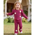 thumbnail image 6 of 18 Months Baby Girls Clothes 24 Months Girls 2PCS Fall Winter Outfits Set Cute Bowknot Toddler Girls Long Sleeve Top Pants Set Rose Red, 6 of 8