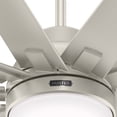 thumbnail image 5 of Hunter 60 inch Outdoor or Indoor Ceiling Fan with LED Light - Ceiling Fan with Wall Control, For Patio, Garage, or Porch, Quiet, Standard Mount, 10 Blades - Overton 50719, Matte Nickel, 5 of 17