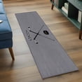 thumbnail image 3 of 2x6 Kitchen Runner Rug, Gray Hockey Non-Skid Rubber Backing Large Rectangle Rugs - Living Room Bedroom Home Office, Modern Art Vintage Hockey Ball Sports Indoor Floor Mat Carpets Washable Rug, 3 of 9