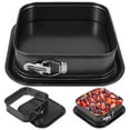 thumbnail image 2 of QUTETN Square Springform Pan Rectangle Cake Pan Leakproof Cake Pan Bakeware Rectangle Non-Stick Baking Pan Mold Leakproof Removable Bottom, 2 of 10