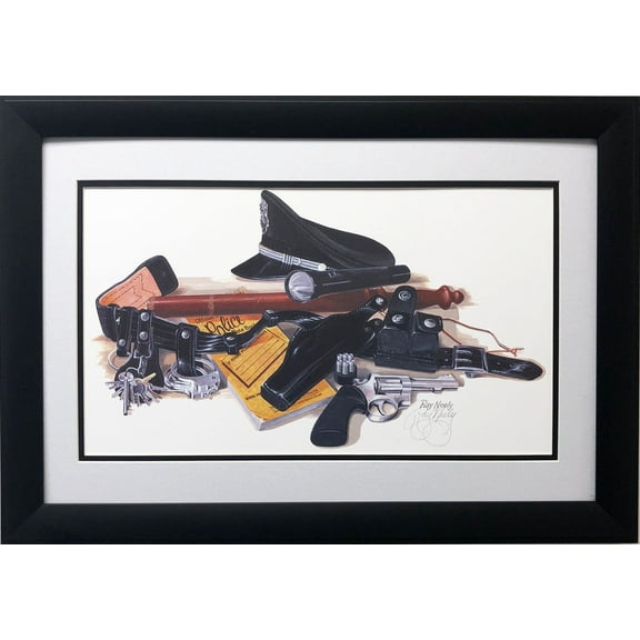Ray Neely " Police" Hand Signed Lithograph NEW CUSTOM FRAMED Generic