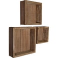 thumbnail image 2 of Ekena Millwork Set of 3, Square, Closed Back, Vintage Farmhouse Shadow Box Shelves, Barnwood Decor Collection, Weathered Brown, 2 of 11