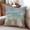 thumbnail image 4 of Cozy Beach Vibe: Set of 2, 20x20 inch Nautical Coastal Seashell Coral Starfish Throw Pillow Covers., 4 of 7