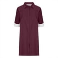 thumbnail image 4 of Lovskoo 2024 Womens Button Down Shirts Long Roll Up Sleeve Collared Work Blouses Oversized Loose Tops with Pocket Claret-2XL, 4 of 7