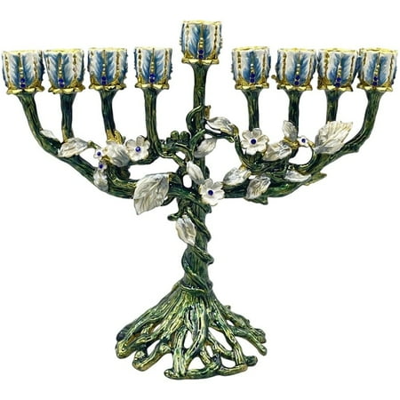 Classic Hanukkah Menorah Mini 9-Branch Candle Holder Traditional Menorah Taper Candle Stands Graceful Style Candle For Hanukkah Holiday Ceremony