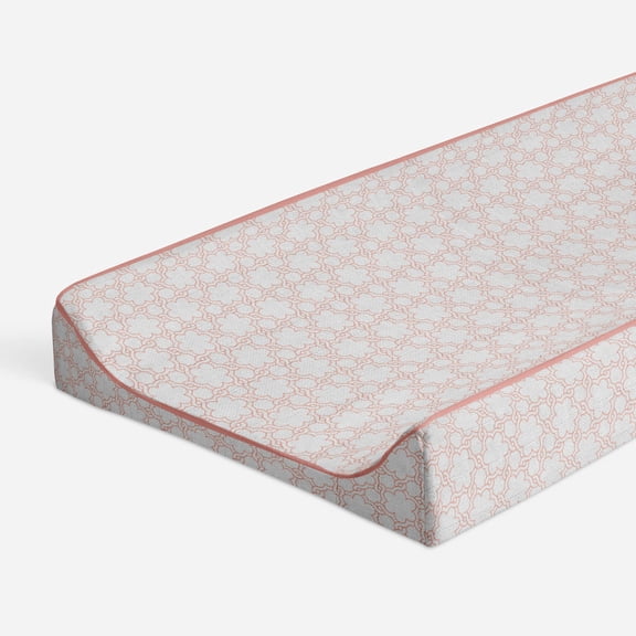 Floral Coral Quilted Muslin Changing Pad Cover