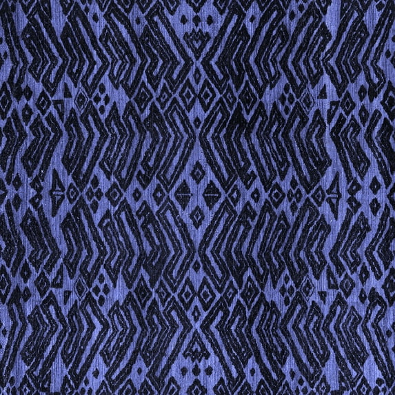 Ahgly Company Machine Washable Indoor Square Oriental Blue Modern Area Rugs, 7' Square