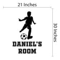 thumbnail image 4 of Sports Personalized Wall Decals for Children Bedroom - Young Kid Flying Kick Soccer Ball on White Background DIY & Creativity Custom Name Wall Sticker - Size: 21 In x 30 In, 4 of 4