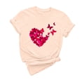 thumbnail image 2 of Meichang T-Shirts de la Saint-Valentin pour Femmes Imprimé Cœur Manches Courtes Col Rond Pull Ample Décontracté Tops de Vacances, 2 of 6