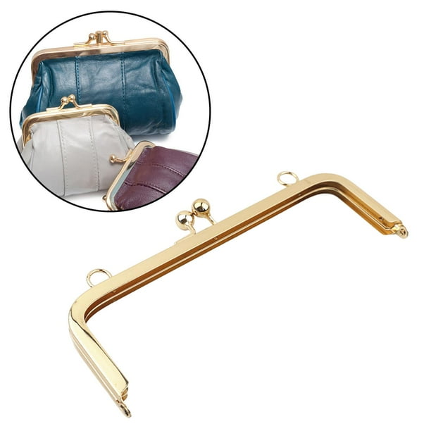 Asa metálica para bolso de mano con marco de monedero, herrajes