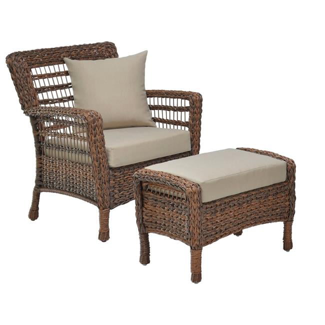 Brown W Unlimited Outdoor Faux Sea Grass Garden Patio Loveseat Chair