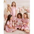 thumbnail image 6 of Arshiner Girls Nightgowns Silk Satin Pajama Dress Short Sleeve Soft Princess Sleepwear, 6 of 7