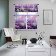 thumbnail image 4 of Purple Lavender Kitchen Curtains Sets for Windows 36 Inch Length, Spring Country Oil Painting Butterfly Flower Rod Pocket Window Treatments Tier Curtains and Valances Set for Bedroom/Bathroom, 4 of 8