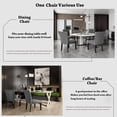 thumbnail image 4 of JESONVID Faux Leather Upholstered Parsons Dining Chair with High Backrest, Set of 4 Kitchen Accent Side Chairs with Solid Wood Legs Armless Dining Room Chair, Grey 1331GY, 4 of 7