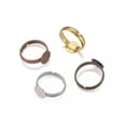 thumbnail image 2 of U8MO 100pcs Adjustable Brass Ring Blanks w/ 8mm Round Glue Pad Craft Findings 14x3mm-Platinum, 2 of 2
