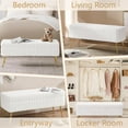 thumbnail image 6 of Storage Ottoman Bench for Bedroom, 44" Upholstered End of Bed Storage Bench with Gold Metal Legs, Modern Fabric Ottoman Storage Bench with Seating for Living Room Entryway, White, 6 of 8