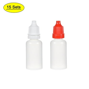 Plastic Dropper Bottle, 20ml/0.68 oz Drop Bottles Empty Squeezable Eye Liquid Dropper Bottle, White/Red 30pcs