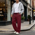 thumbnail image 2 of TOMVIGX Mens Baggy Sweatpants Oversized Wide Leg Sweatpant Loose Fit Drawstring Elastic Waist Trousers Hiking Athletic Joggers with Pockets Wine M, 2 of 6