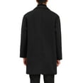 thumbnail image 3 of Lars Amadeus Men's Trench Coat Notched Lapel Mid-Length Casual Solid Overcoat, 3 of 6