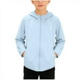thumbnail image 4 of Girls Zip Up Cropped Hoodies Long Sleeve Sweatshirts Kids Summer Casual Lightweight Jacket with Pockets Sun Protection Jacket 1-13Y, 4 of 8