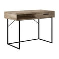 thumbnail image 4 of CorLiving Fort Worth Brown Engineered Wood Grain Finish Adult Desk with Steel Base, 4 of 9