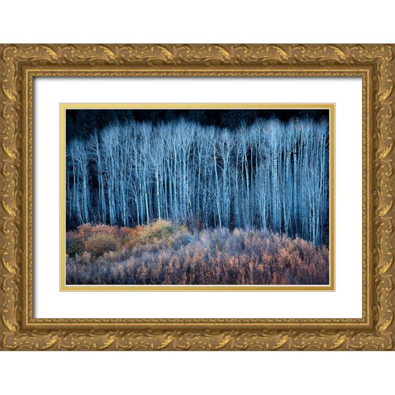 Xu, Mei 24x17 Gold Ornate Wood Framed with Double Matting Museum Art Print Titled - End of Autumn
