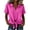 Hot Pink, variant on Women's Casual Loose Fit Linen V Neck Short Sleeve Blouse, Solid Color Front Tie Top for Daily Summer Outfits, Breathable and Comfortable Black L
