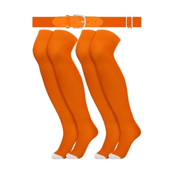 Eryueer3 Pcs Baseball Belt and Socks Combo Youth Over Knee Sock Men's Baseball Belts Stockings Softball Belt