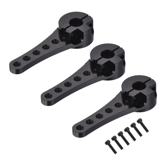 3 Pcs Aluminum Servo Horn Long 25T Steering Arm 46mm Length Black