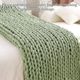 thumbnail image 5 of Admitrack Chunky Knit Blanket Chenille Throw Blanket Sage Green 51"x63", 5 of 16
