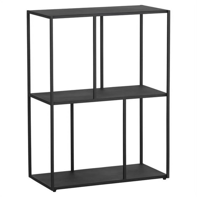Sunpan Eiffel 23,75" Modern Metal Petite Bibliothèque Basse en Noir Mat