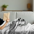 thumbnail image 3 of Anchor Soft Flannel Fleece Throw Blanket, Skull with Anchor and Eagle Wings Freedom Devil Sea Hunter Skeleton Myth Graphic, Cozy Plush for Indoor and Outdoor Use, 70" x 90", Grey White, by Ambesonne, 3 of 5