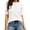 White, variant on Women's Short Sleeve Bubble Sweater Round Neck Pullover Top Ribbed Knit Sweater Shirt