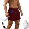 thumbnail image 2 of DDAPJ pyju Mens Running Shorts Drawstring Elastic Waist Athletic Shorts Stretch Basketball Workout Gym Shorts with Pockets Wine XXXL, 2 of 8