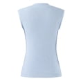thumbnail image 4 of UJNDER Neck Knit Sweater Vest for Women Sleeveless Casual Ribbed Pullover Tank Blue S, 4 of 5