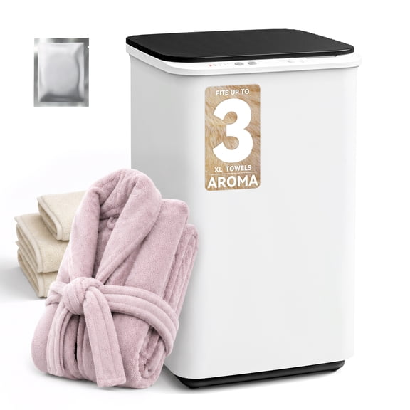 Nepsam 20L Towel Warmer - 450W Fast Heating with Timer, One-Touch Operation, Holds up to 3 XL Towels, Black