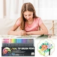 thumbnail image 4 of Qocolhg Dual Tip Acrylic Paint Marker Pens, 24 Colors Waterproof Permanent Paint Art Marker Pen Set for Rock Painting, Ceramic, Wood, Canvas, Plastic, Glass, Stone, Calligraphy, Card Making, 4 of 9