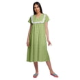 thumbnail image 1 of Moomaya Chemise de Nuit Imprimée à Manches Courtes pour Femmes Col en V en Coton, 1 of 5