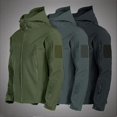 thumbnail image 2 of Chaquetas militares de piel de tiburón, suaves y resistentes al viento, impermeables y tácticas para hombre, chaquetas de combate del ejército, abrigos bombardero con capucha para hombre., 2 of 3