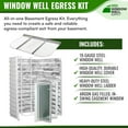 thumbnail image 3 of Window Well Supply - Egress Window Well Kit - Complete Basement Egress Window Kit - Includes Argon-Filled Basement Window, Window Well, Egress Ladder, Window Well Cover - 49"W x 36"P x 48"D, 3 of 4